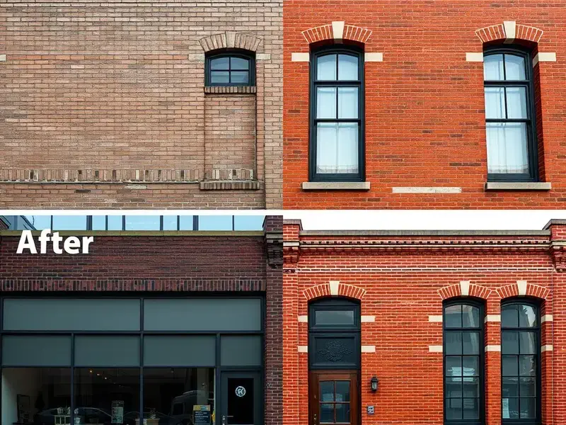 Commercial building facade restoration