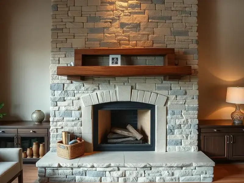 Custom fireplace masonry installation