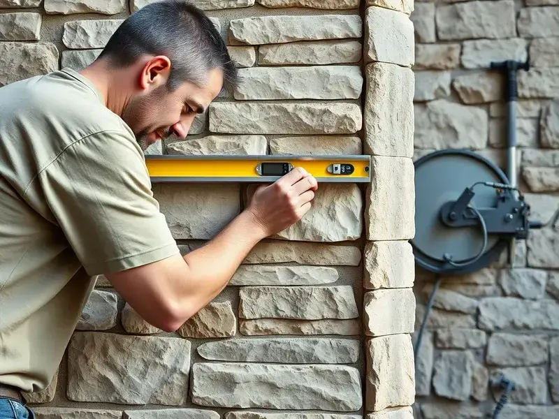Stone masonry installation process
